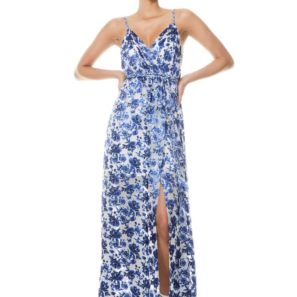 Alice + Olivia Samantha Belted Floral Maxi Dress